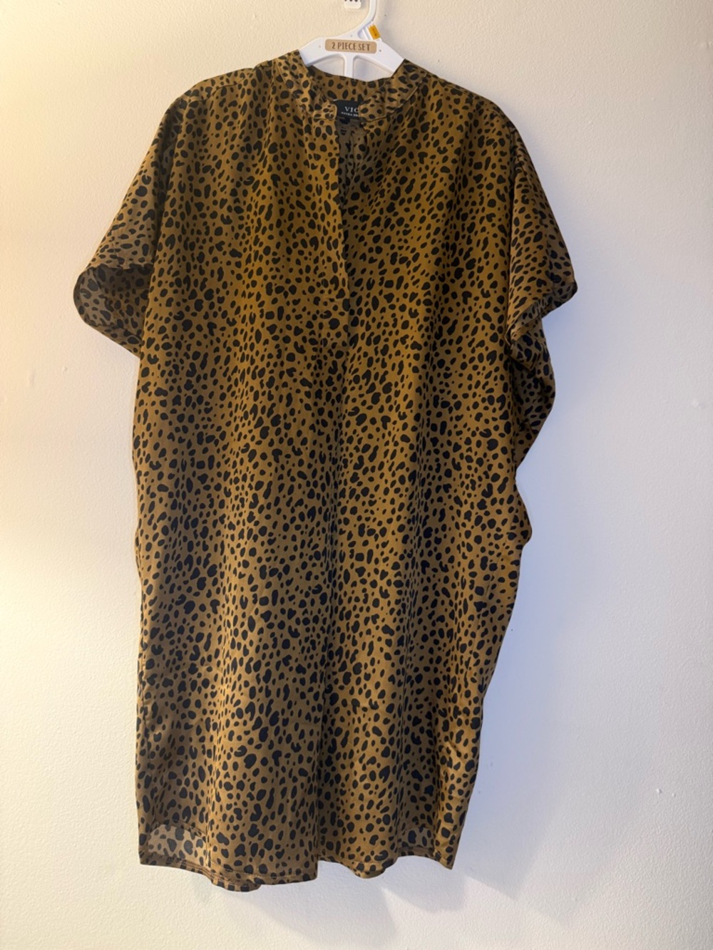 Vici Leopard-Print Shift Dress - Camel & Black